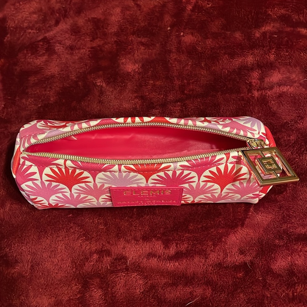 Elemis London x Hayley Menzies London Pink Pattern Makeup Bag Gold Hardware New - Picture 5 of 8